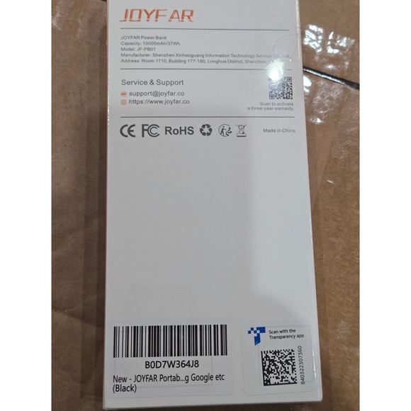 JOYFAR 10000mAh Portable Power Bank Black USB C Fast Charge‎ Built in Cables - Picture 5 of 5